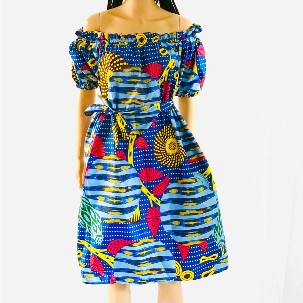 Off- shoulder Ankara Dress